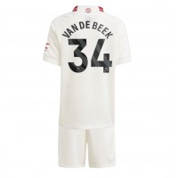 Otroški Nogometni dresi Manchester United Donny van de Beek #34 Tretji 2023-24 Kratek Rokav (+ Kratke hlače)